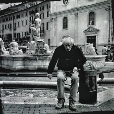 streetphoto_bw at Piazza Navona by Giovanna