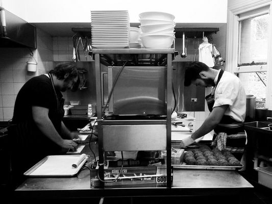 Working hard at Pub Life Kitchen by joeca