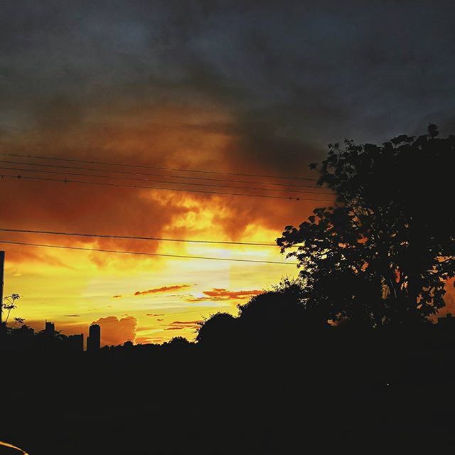 sunset, silhouette, sky, scenics, beauty in nature, tree, orange color, tranquil scene, tranquility, cloud - sky, dramatic sky, nature, idyllic, cloud, moody sky, atmospheric mood, dark, cloudy, outdoors, majestic