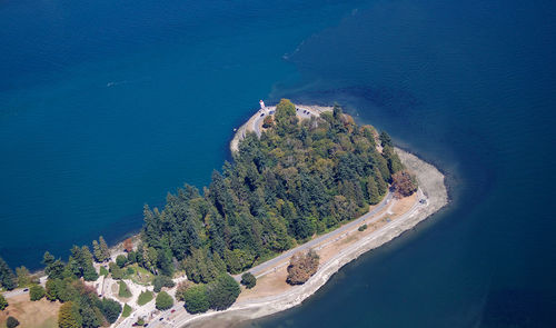 High angle view of beach and sea