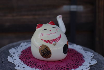 Close-up of cake on table