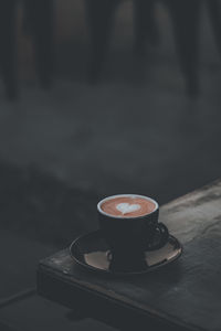 Coffee cup on table