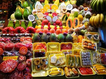 Full frame shot of multi colored vegetables for sale in market