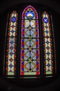 Close-up of stained glass window