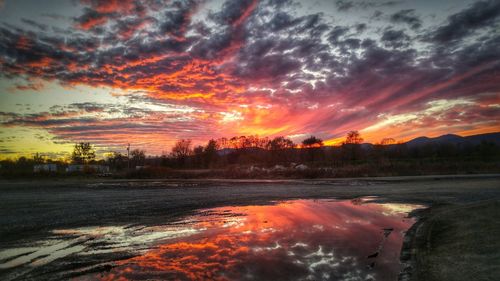 Scenic view of sunset over landscape