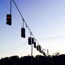 Low angle view of stop sign against clear sky