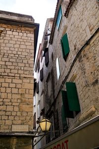 Low angle view of houses against sky