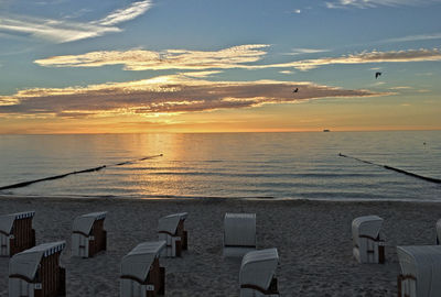 Scenic view of sea at sunset