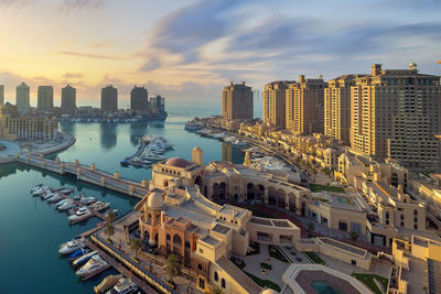 Aerial view of peral qatar porto arabia