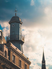 Low angle view of lighthouse against sky