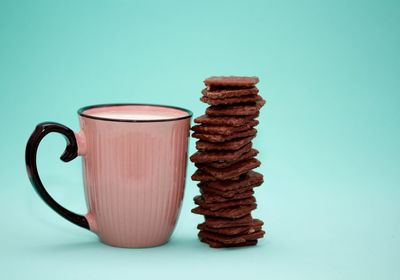 Close-up of food over white background