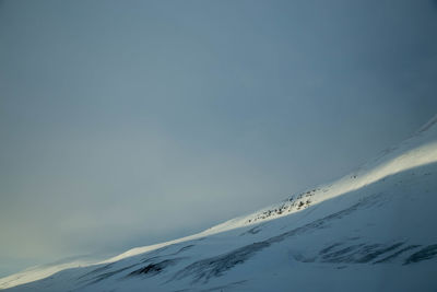 Scenic view of snow mountains against clear sky