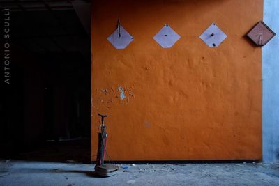 Closed door of old building