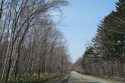 Road amidst trees against sky