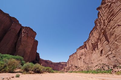 Rock formations on sunny day