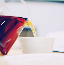 Close-up of coffee cup on table