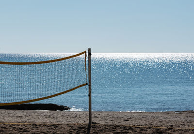 Beach volleyball field on the beach of the island kos greece