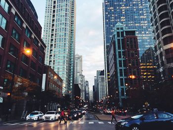 City street with buildings in background