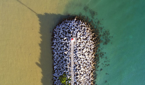 High angle view of sea shore