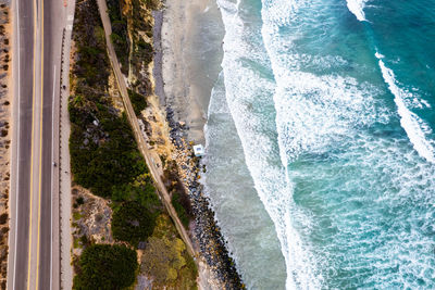 High angle view of san elijo beach 