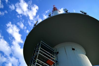 Low angle view of boat against sky