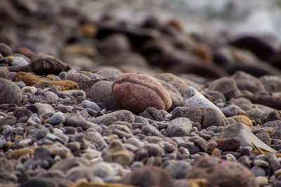 Close-up of stones on rock