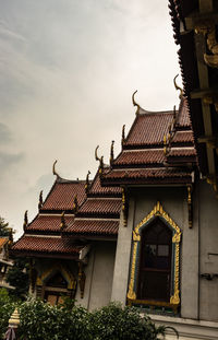 Low angle view of traditional building against sky