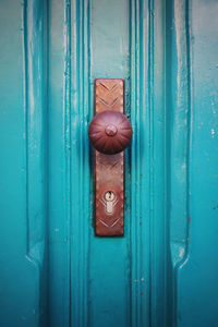 Closed blue door