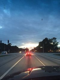 Cars moving on road