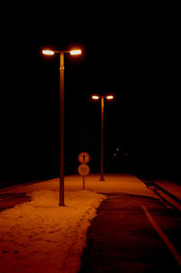 Empty road at night