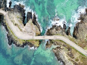 High angle view of sea against sky