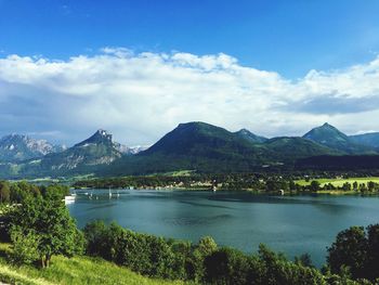 Scenic view of lake against mountains