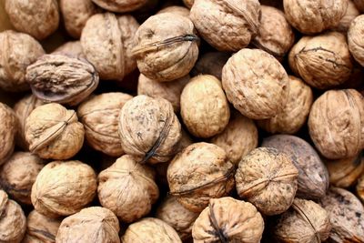 Full frame shot of walnuts in a garden