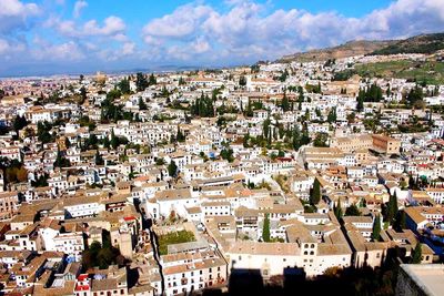 High angle shot of townscape