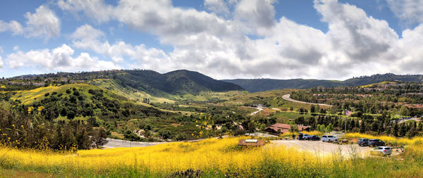 High angle view of landscape against sky