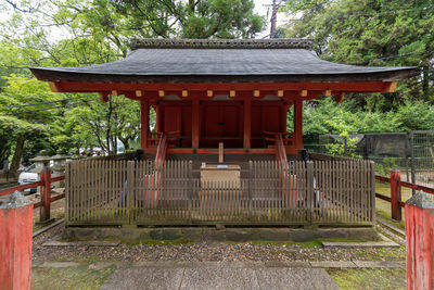 View of temple outside building