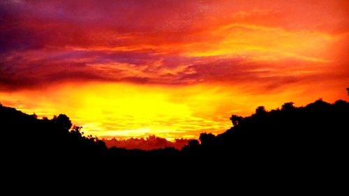 Scenic view of dramatic sky during sunset