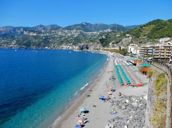 High angle view of beach