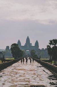 Tourists at angkor wat temple