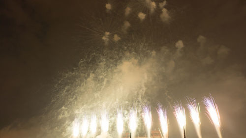 Low angle view of firework display