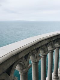 Bridge over sea against sky