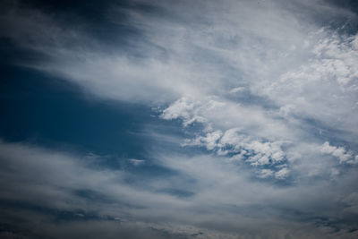 Low angle view of clouds in sky