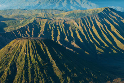 High angle view of volcanic mountain