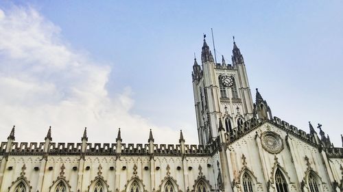 Low angle view of temple against sky