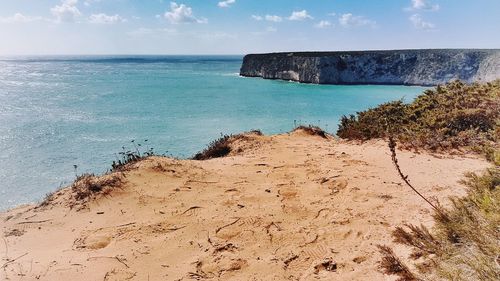 Scenic view of beach against sky