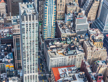High angle view of new york city buildings