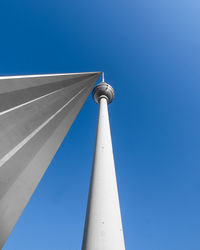 Low angle view of building against blue sky