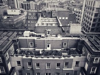 High angle view of roof garden