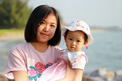 Portrait of mother and daughter