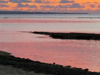 Scenic view of sea during sunset